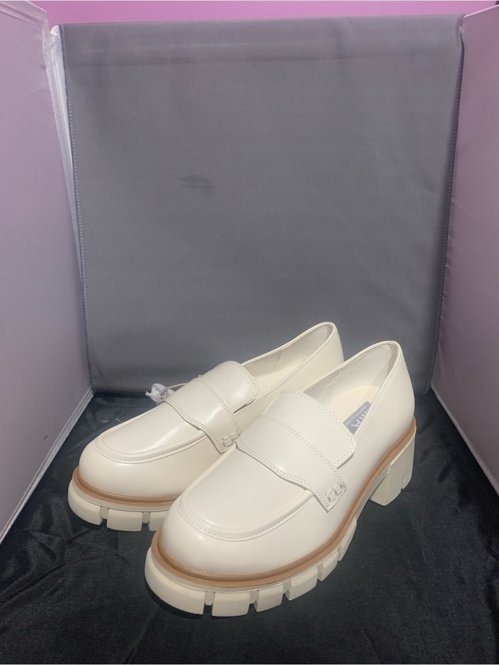 Women’s NIB MIA Cream/Bone Chunky Lug Sole Platform Loafers